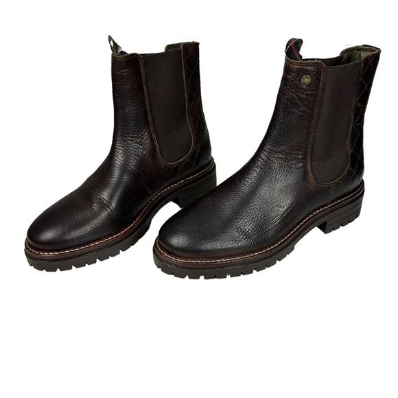 NWOB Barbour Evie Leather Chelsea Boots Lug Sole Brown Size EU 38/ UK 5 / US 7 - Picture 3 of 11